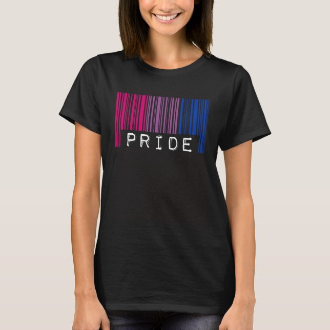 Camiseta Bisexual Barcode Pride Month Queer Aesthetic LGBTQ (Anverso)