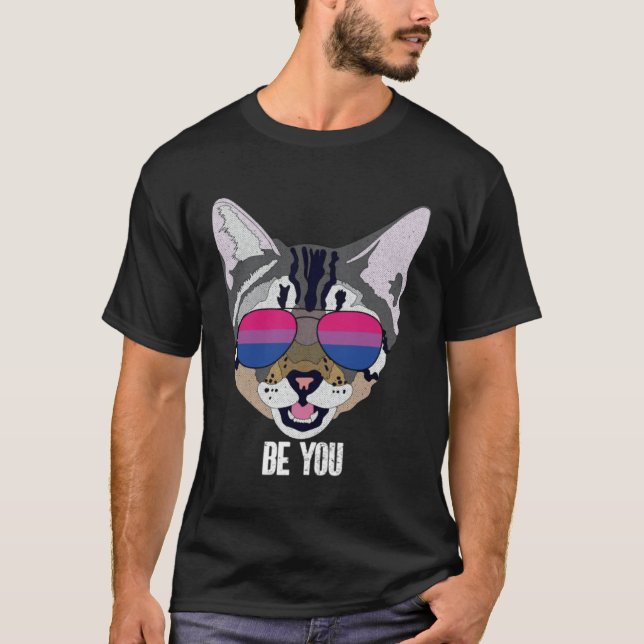 Camiseta Bisexual Be You Bi Pride Cat (Anverso)