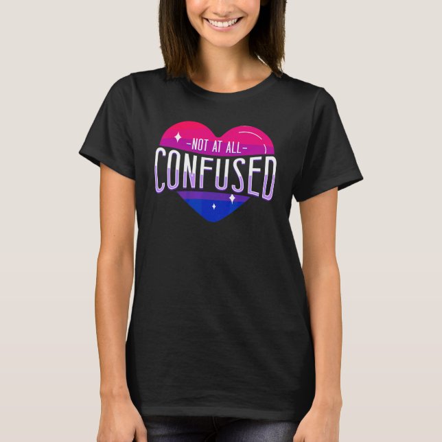 Camiseta Bisexual Bi Pride Flag Heart Not At All Confused (Anverso)