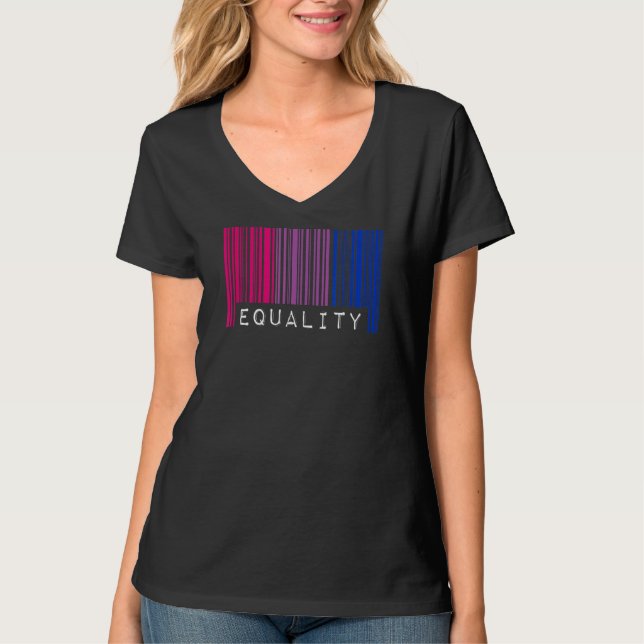 Camiseta Bisexual código de barras Pride Igualdad Queer Est (Anverso)