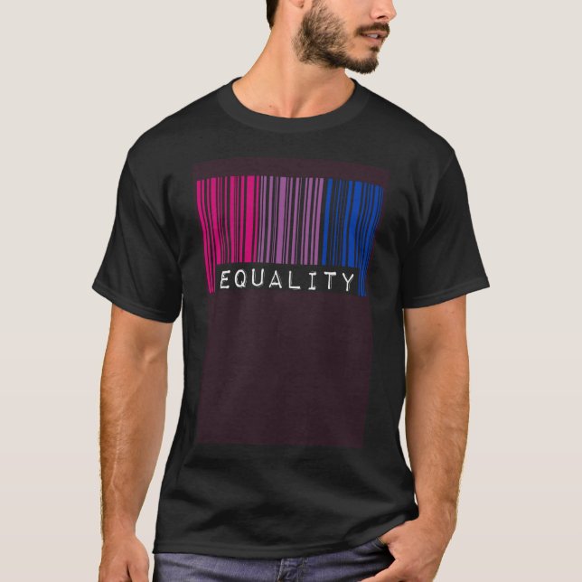 Camiseta Bisexual código de barras Pride Igualdad Queer Est (Anverso)