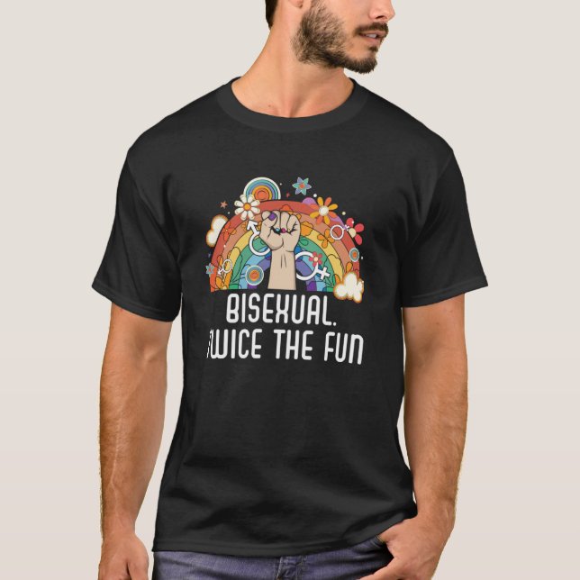 Camiseta Bisexual Dos Veces El Divertido Orgullo Arcoiris B (Anverso)