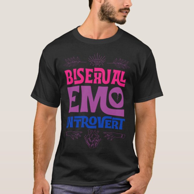 Camiseta Bisexual Emo Introvert Pride Trendy Mystic Teen Go (Anverso)