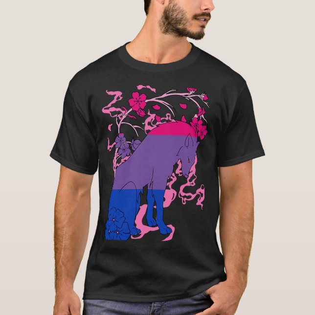 Camiseta Bisexual Fox Flower Bi Primo Bisexualidad LGBTQ Bi (Anverso)