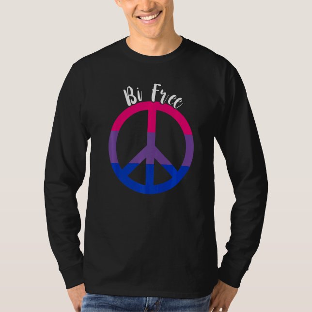 Camiseta Bisexual Free Peace LGBTQ Bi Bisexual Pride Bisexu (Anverso)