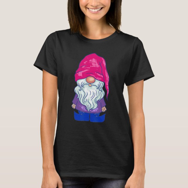 Camiseta Bisexual Gnome Beanie Bisexual Orgullo LGBTQ Bisex (Anverso)