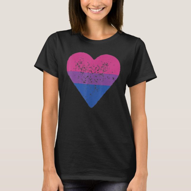 Camiseta Bisexual Heart Bisexuality Bi Love Flag LGBTQ Prid (Anverso)