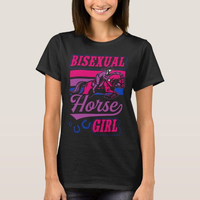 Camiseta Bisexual Horse Girl Bisexual Pride Horse  Equestri (Anverso)