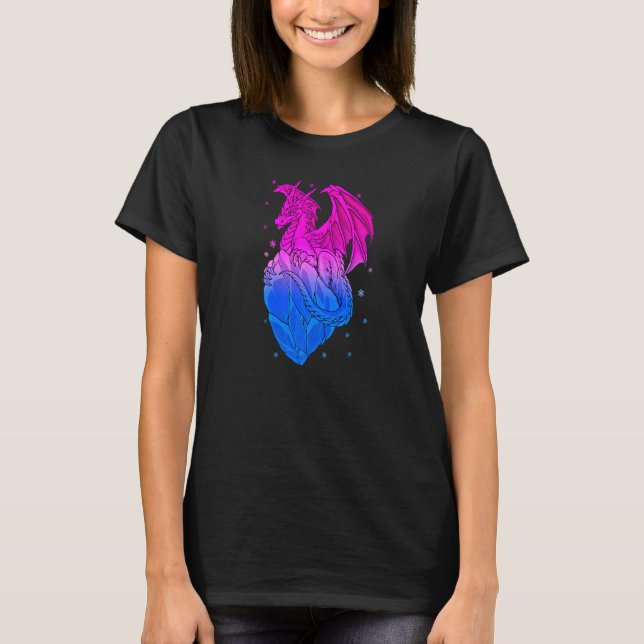 Camiseta Bisexual Ice Dragon Bi Pride Bandera Colores Invie (Anverso)
