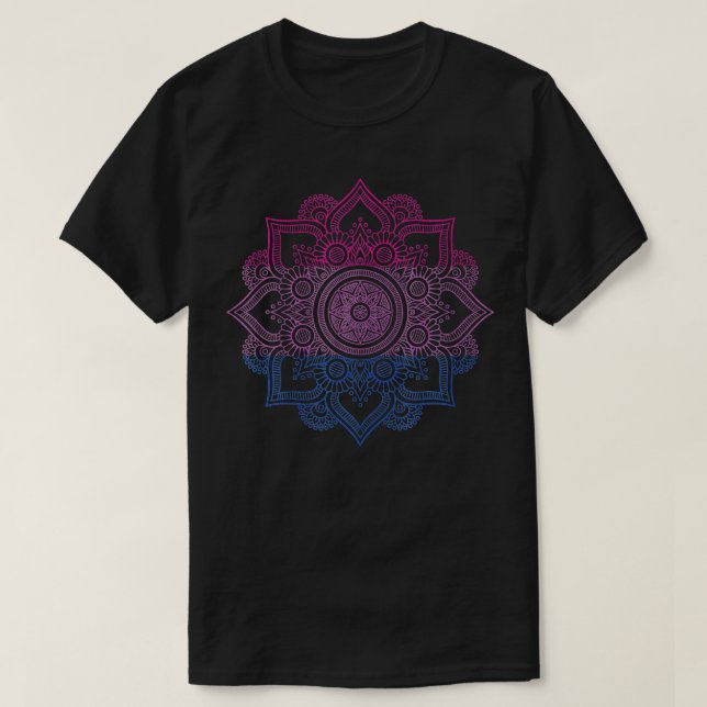 Camiseta Bisexual LGB Mandala Bi Orgullo Bisexualidad LGB S (Diseño del anverso)