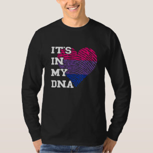 Camiseta Bisexual LGBTQ Pulgar Corazón Mi ADN Bandera Bisex