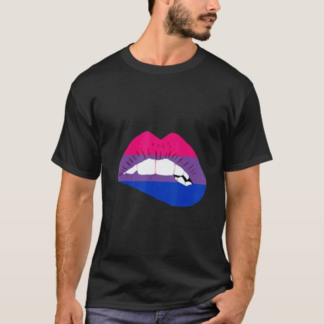 Camiseta Bisexual Lips Bi Pride Bisexual Flag LGBTQ Bisexua (Anverso)