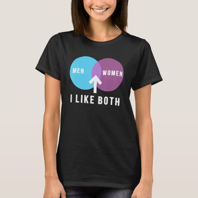 Camiseta bisexual men women i like both venn diagram lgbt p (Anverso)