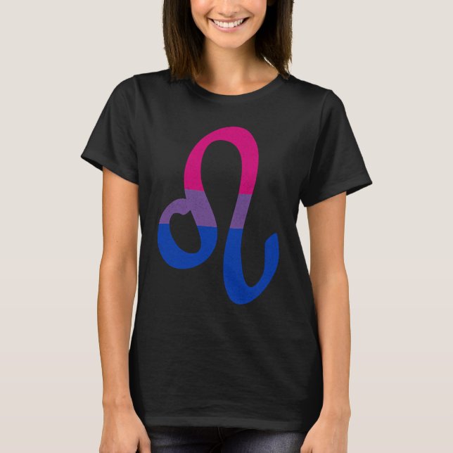 Camiseta Bisexual Pride Flag Leo Zodiac Sign (Anverso)