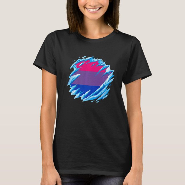 Camiseta Bisexual Pride Ice Melting Bisexual Flag LGBTQ Bis (Anverso)