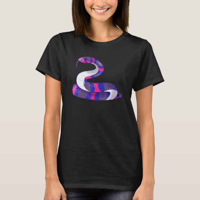 Camiseta Bisexual Pride Snake Lgbt Bisexual Flag Snakes Rep (Anverso)