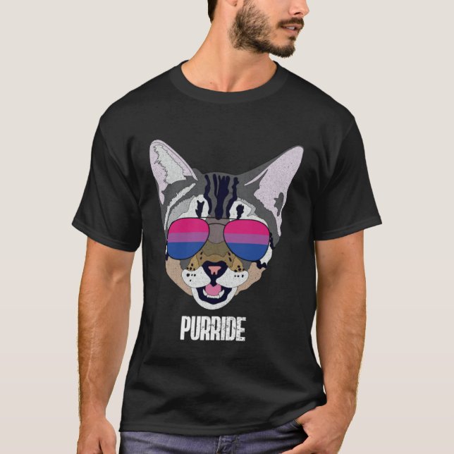 Camiseta Bisexual Purride Bi Pride Cat (Anverso)