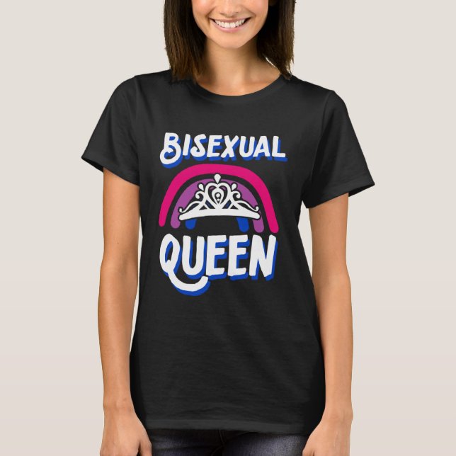 Camiseta Bisexual Queen Minimalist Bisexual Pride Flag Rain (Anverso)