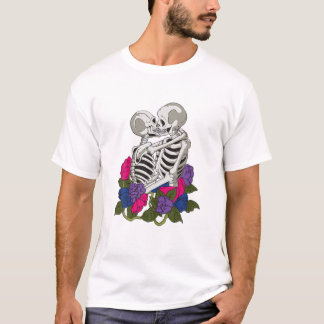 Camiseta Bisexual Skeleton Bi Pride Color LGBTQ Queer