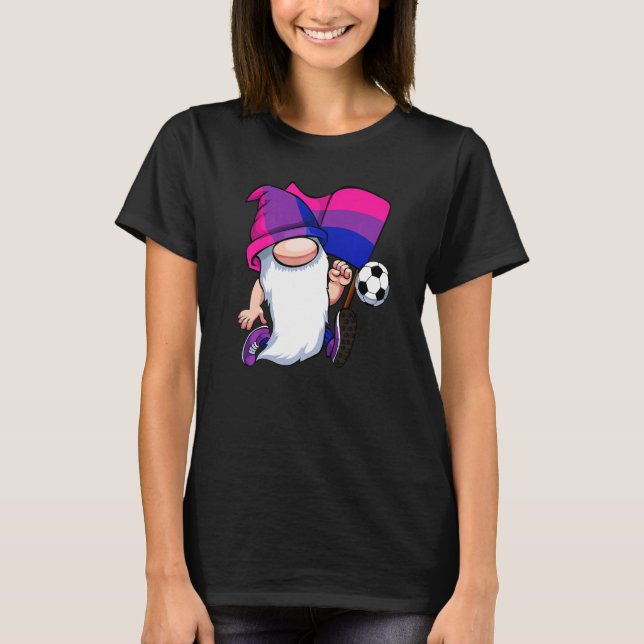 Camiseta Bisexual Soccer Player Lgbt Q Cute Gnome Bi Pride (Anverso)