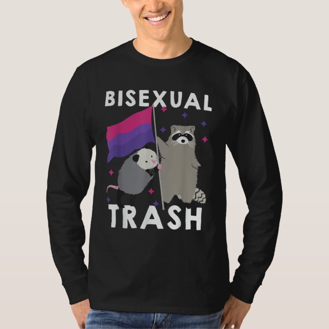 Camiseta Bisexual Trash Gay Pride Rainbow LGBT Raccoon (Anverso)