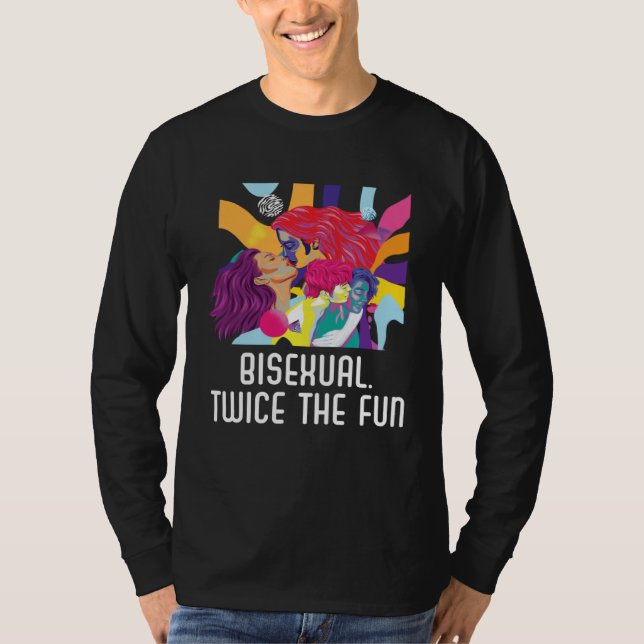 Camiseta Bisexual Twice The Fun Rainbow Pride Bisexuality L (Anverso)
