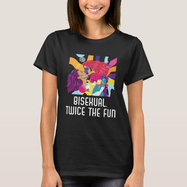 Camiseta Bisexual Twice The Fun Rainbow Pride Bisexuality L (Anverso)