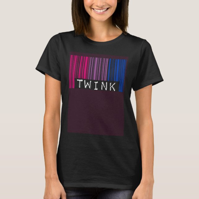 Camiseta Bisexual Twink Barcode Bisexual Pride Flag Aesthet (Anverso)