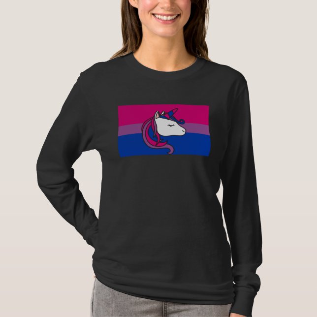Camiseta Bisexual Unicorn Love Bisexual Pride Flag Aestheti (Anverso)