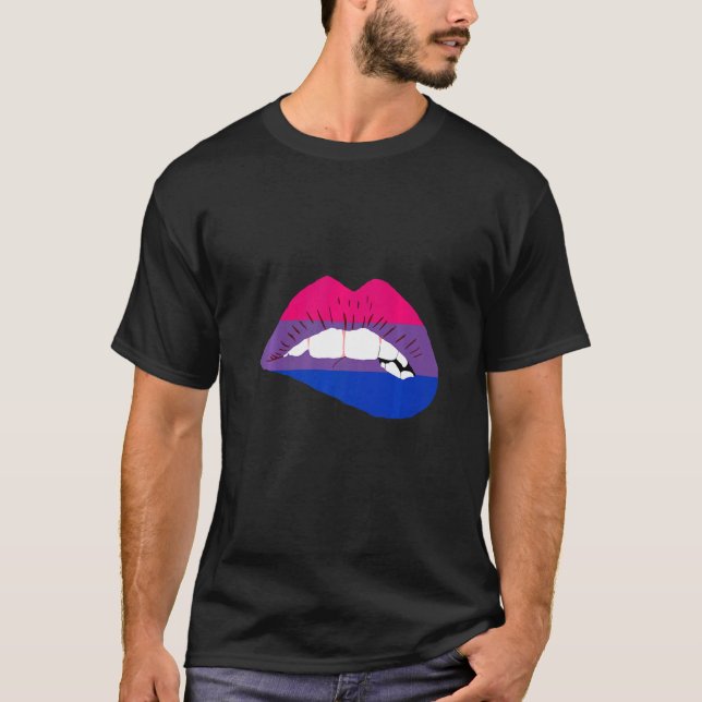 Camiseta Bisexuales Lips Bi Orgullo Bisexual Bandera LGBTQ  (Anverso)