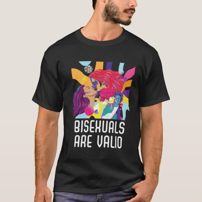 Camiseta Bisexuales Son Válidos Orgullo Arcoíris Bisexualid (Anverso)
