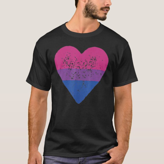 Camiseta Bisexualidad del corazón bisexual Bandera de amor  (Anverso)