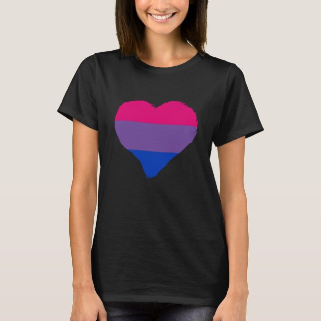 Camiseta Bisexuality Bi Pride Yourself Heart Bisexual Flag (Anverso)