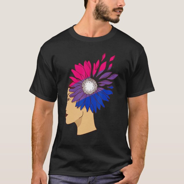 Camiseta Bisexuality Woman Sunflower Bisexual Flag Bi Pride (Anverso)
