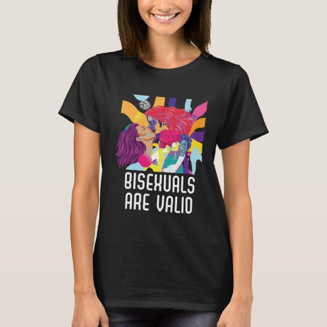 Camiseta Bisexuals Are Valid Rainbow Pride Bisexuality LGBT (Anverso)