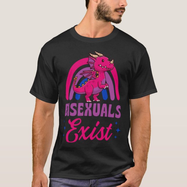 Camiseta Bisexuals Exist Bisexual Dragon Pride Love Rainbow (Anverso)
