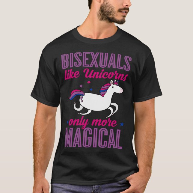 Camiseta Bisexuals Like Unicorns Only More Magical Bisexual (Anverso)