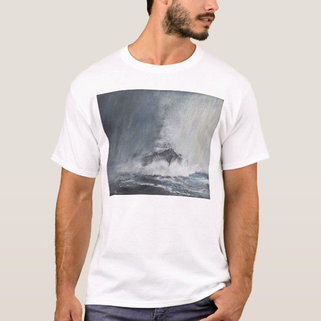 Camiseta Bismarck a través de las cortinas del aguanieve de (Anverso)