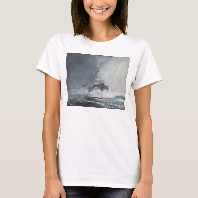 Camiseta Bismarck a través de las cortinas del aguanieve de (Anverso)