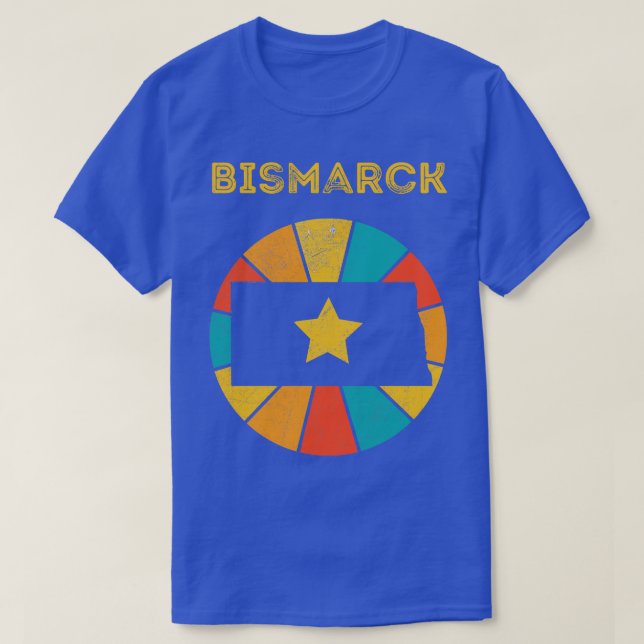 Camiseta Bismarck North Dakota Vintage Molestage Souvenir (Diseño del anverso)