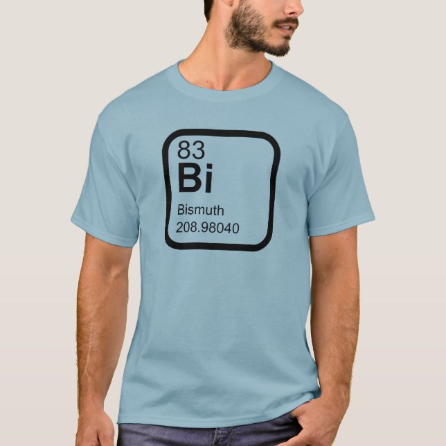 Camiseta Bismuth - Diseño científico de tablas periódicas (Anverso)