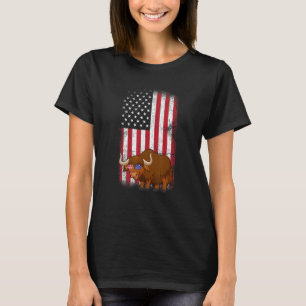 Camiseta Bison American Flag Boys Chicas Hombres Mujeres Cu