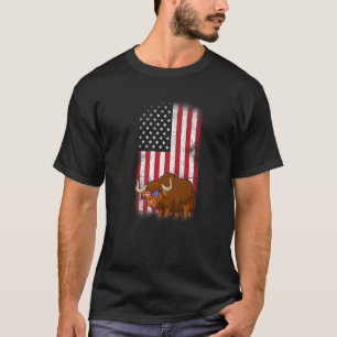 Camiseta Bison American Flag Boys Chicas Hombres Mujeres Cu