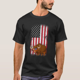 Camiseta Bison American Flag Boys Chicas Hombres Mujeres Cu