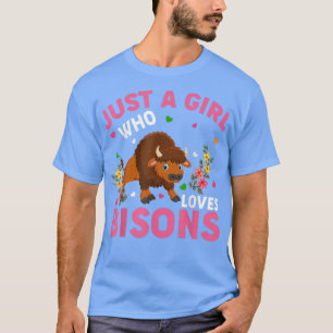 Camiseta Bison Animal Lover Sólo Un Chica Que Ama A Bisones