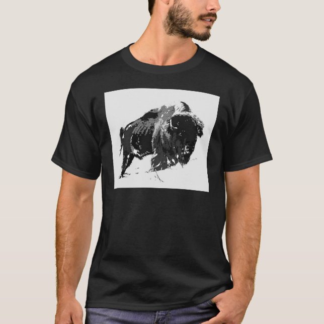 Camiseta Bison blanco y negro / Búfalo (Anverso)