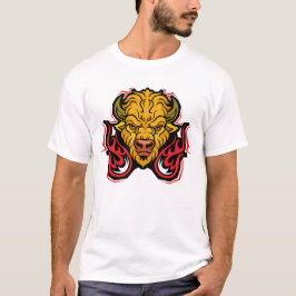 Camiseta Bison Caminando a Través del Fuego
