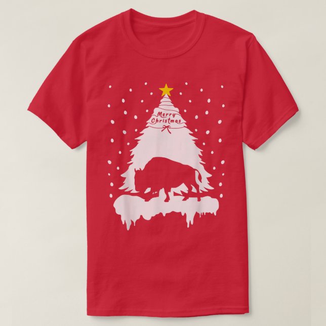 Camiseta Bison Christmas Tree For Family Men Xmas 20 (Diseño del anverso)