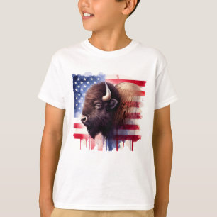 Camiseta Bison con la bandera de los Estados Unidos de Amér