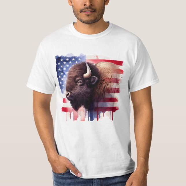 Camiseta Bison con la bandera de los Estados Unidos de Amér (Anverso)
